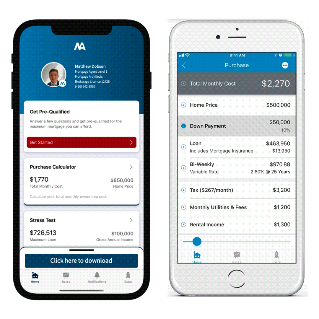 Launch the Mortgage Architects Planner App for Matthew Dobson—calculate payments, explore mortgage options, and get personalized guidance in the GTA.